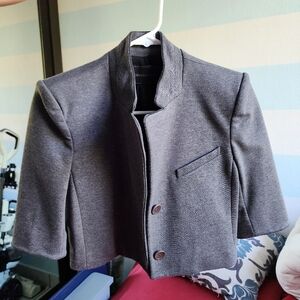 BCBGMaxAzria Gray Peacoat Wool Blend Structured
